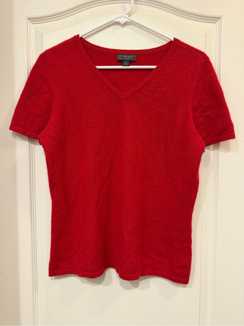 Classiques Entier Red V-Neck Short Sleeve Top